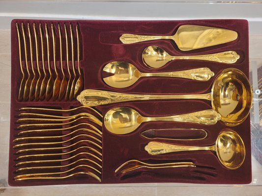 24k Gold Cutlery Set, Germany, 1970s, Set of 70-NUC-1823599