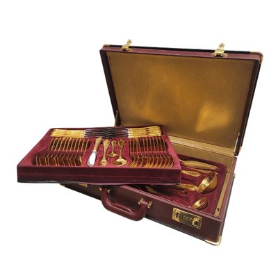 24k Gold Cutlery Set, Germany, 1970s, Set of 70-NUC-1823599