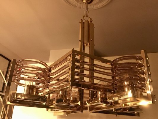 24kt Gold Chandelier by Gaetano Sciolari for Gaetano Sciolari , 1980s-OPE-778126