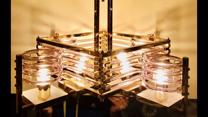 24kt Gold Chandelier by Gaetano Sciolari for Gaetano Sciolari , 1980s-OPE-778126