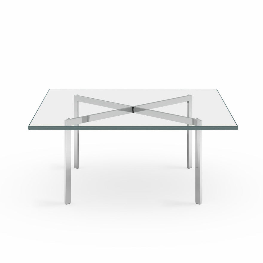 Barcelona® - Square Glass And Steel Coffee Table by Knoll