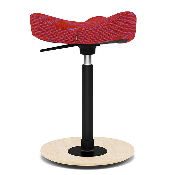 Move™ Compact - Rocker ergonomic office stool in wood and fabric (Upholstery Material - Hallingdal 65)