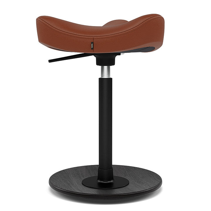 Move™ Compact - Rocker ergonomic office stool in wood and fabric (Upholstery Material - NOIR)