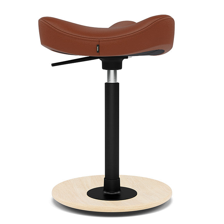 Move™ Compact - Rocker ergonomic office stool in wood and fabric (Upholstery Material - NOIR)