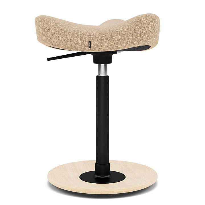 Move™ Compact - Rocker ergonomic office stool in wood and fabric (Upholstery Material - Vidar)