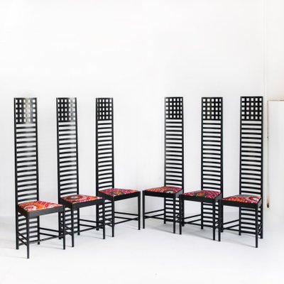 292 Chairs by Charles Rennie Mackintosh for Cassina, Italy, 1990s, Set of 6-ZFJ-1179070