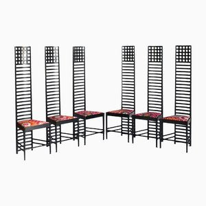 292 Chairs by Charles Rennie Mackintosh for Cassina, Italy, 1990s, Set of 6-ZFJ-1179070