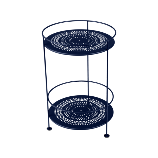 Guinguette Side Table With Perforated Double Top by Fermob #DEEP BLUE