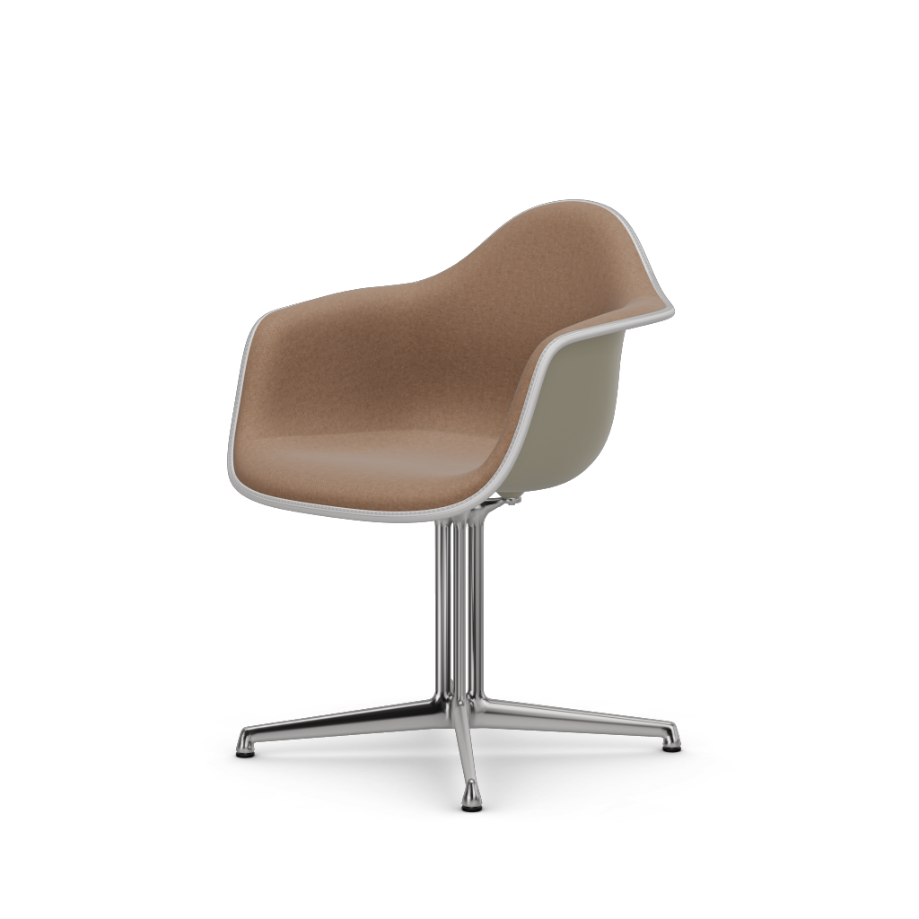 EAMES Plastic Armchair Dal (with Full Upholstery) (Color of Seat Shell -PEBBLE) (Request Info)