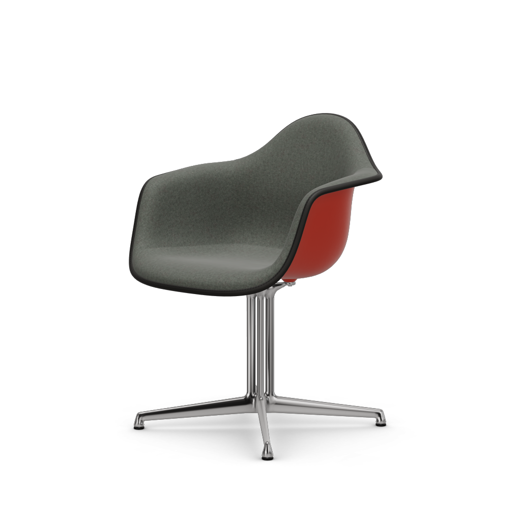 EAMES Plastic Armchair Dal (with Full Upholstery) (Color of Seat Shell -Poppy Red) (Request Info)