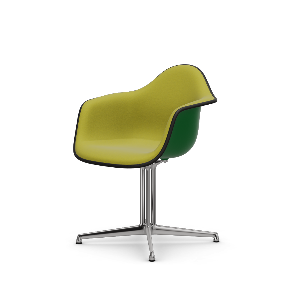 EAMES Plastic Armchair Dal (with Full Upholstery) (Color of Seat Shell -Green) (Request Info)