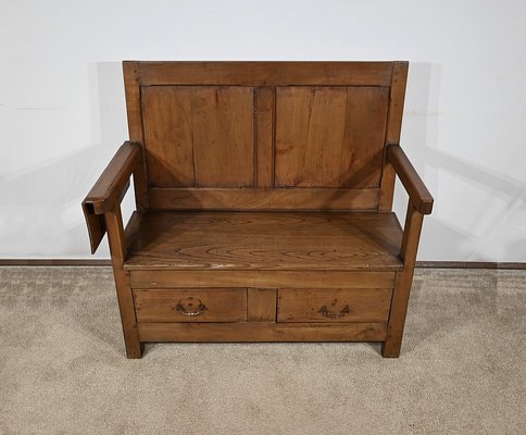 2nd half 19th Century Cherry and Chest Bench-RVK-1777892