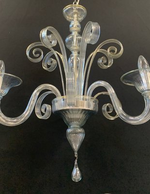 3-Arm Glass Chandelier, 1980s-XQC-1734217