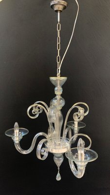 3-Arm Glass Chandelier, 1980s-XQC-1734217