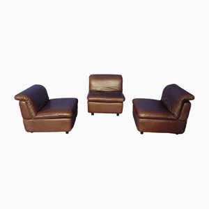 3-Seat Modular Leather Sofa by Ernst Martin Dettinger for WK Möbel, 1970s, Set of 3-UG-1309750