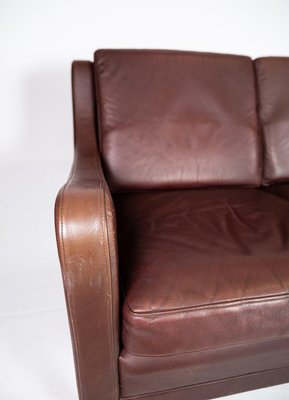 3-Seat Sofa with Red Brown Leather from Stouby Furniture, 1960s-UY-884654