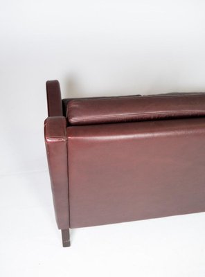 3-Seat Sofa with Red Brown Leather from Stouby Furniture, 1960s-UY-884654