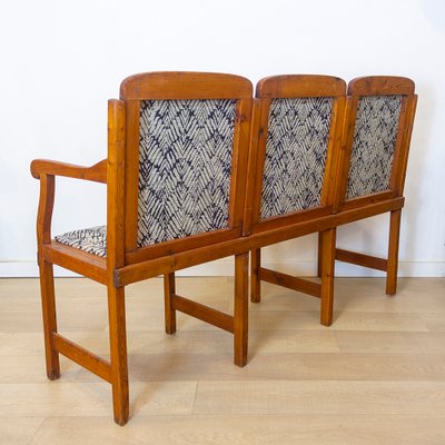 3 Seat Upholstered Bench, Spain, 1910s-CQZ-1275723