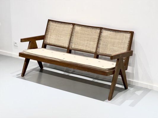 3-Seater Bench Sofa by Pierre Jeanneret, India, 1956-DLN-1811891