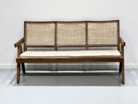 3-Seater Bench Sofa by Pierre Jeanneret, India, 1956-DLN-1811891