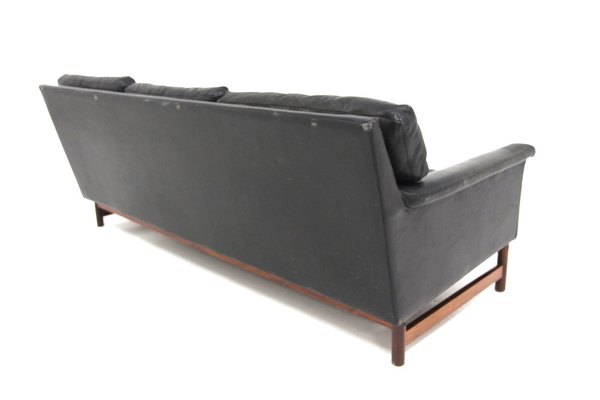 3-Seater Scandinavian Leather Sofa, Sweden, 1960s-GEK-1730137