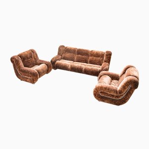 3-Seater Sofa and Lounge Chairs, 1970s, Set of 3-KNM-1796019