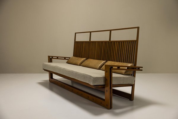 3-Seater Sofa in Ash and Mansonia Wood by Fausto Bontempi, Italy, 1961-UQV-1765873