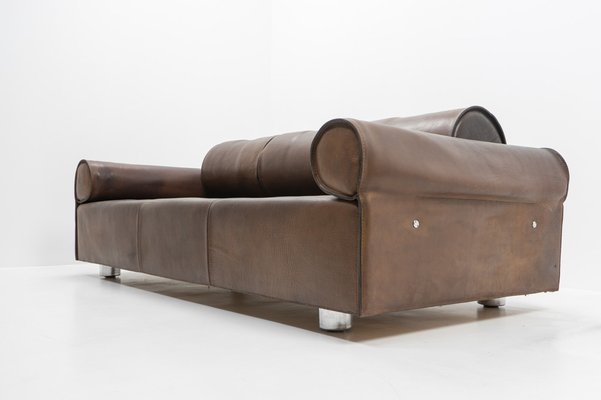 3-Seater Sofa in Brown Buffalo Leather by Marzio Cecchi, 1970s-TJQ-1742581