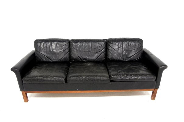 3-Seater Sofa in Leather, Sweden, 1960s-GEK-1794938