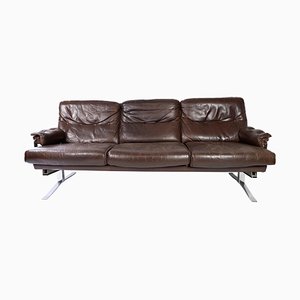 3-Seater Sofa in Patinated Brown Leather by Arne Norell, 1970s-UY-952722