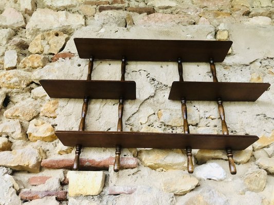 3-Tiered Wall Shelf in Walnut, 1960s-OJT-1791740