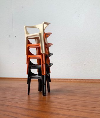 300 Monobloc Small Deco Chairs by Henry Massonnet for Stamp, France, 1970s, Set of 5-UAH-1375001