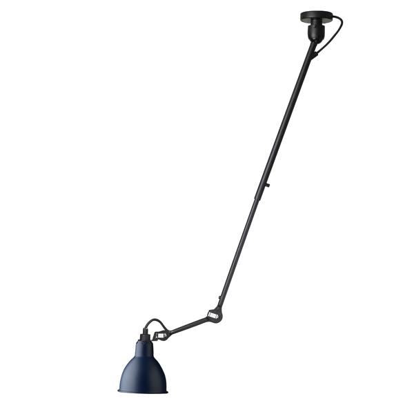 N302 Ceiling Lamp by Lampe Gras #Mat Black & Mat Blue