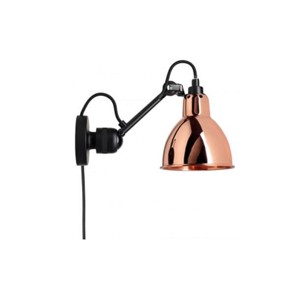 N304 Wall Lamp by Lampe Gras #Mat Black & Copper w. Cord