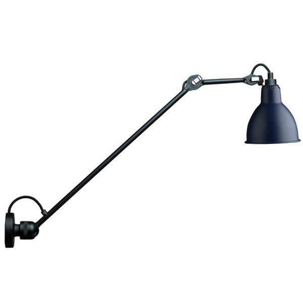 N304 L60 Wall Lamp by Lampe Gras #Mat Black & Blue Hardwired