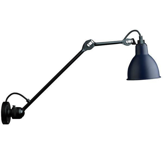 N304 L40 Wall Lamp by Lampe Gras #Mat Black & Blue Hardwired