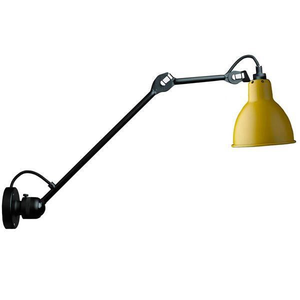 N304 L40 Wall Lamp by Lampe Gras #Mat Black & Yellow Hardwired