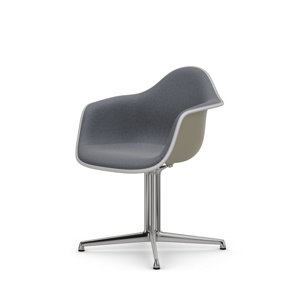 EAMES Plastic Armchair Dal (with Full Upholstery) (Color of Seat Shell -PEBBLE) (Request Info)