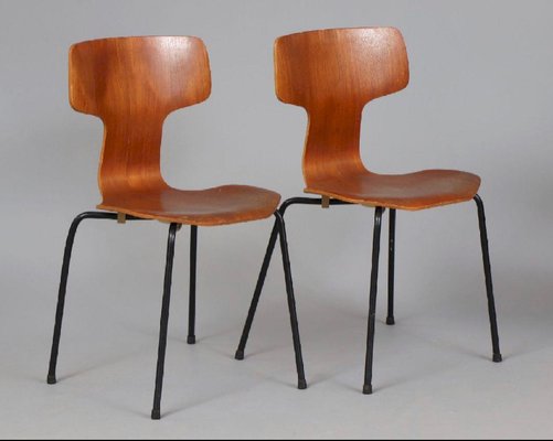 3103 Hammer Chairs by Arne Jacobsen for Fritz Hansen, 1960s, Set of 2-JAG-973792