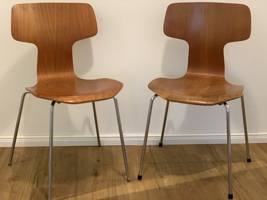 3103 Hammer Chairs by Arne Jacobsen for Fritz Hansen, 1960s, Set of 2-JAG-973792