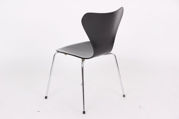 3107 Black Chairs by Arne Jacobsen for Fritz Hansen, 1950s, Set of 4-DQ-1818618