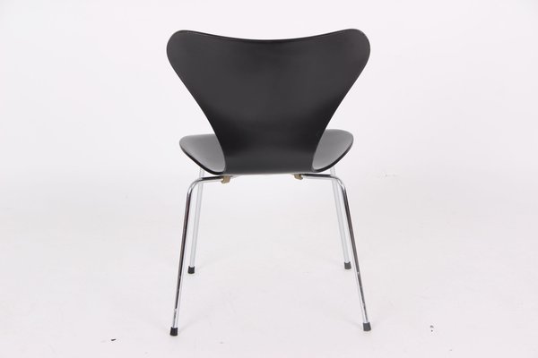 3107 Black Chairs by Arne Jacobsen for Fritz Hansen, 1950s, Set of 4-DQ-1818618