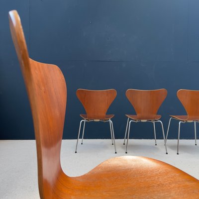 3107 Chairs by Arne Jacobsen for Fritz Hannssen, 1973, Set of 4-EAJ-1335289