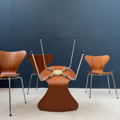 3107 Chairs by Arne Jacobsen for Fritz Hannssen, 1973, Set of 4-EAJ-1335289