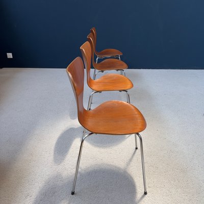 3107 Chairs by Arne Jacobsen for Fritz Hannssen, 1973, Set of 4-EAJ-1335289