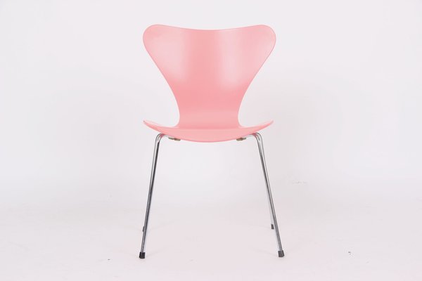 3107 Pink Chairs by Arne Jacobsen for Fritz Hansen, 1995, Set of 4-DQ-1820088