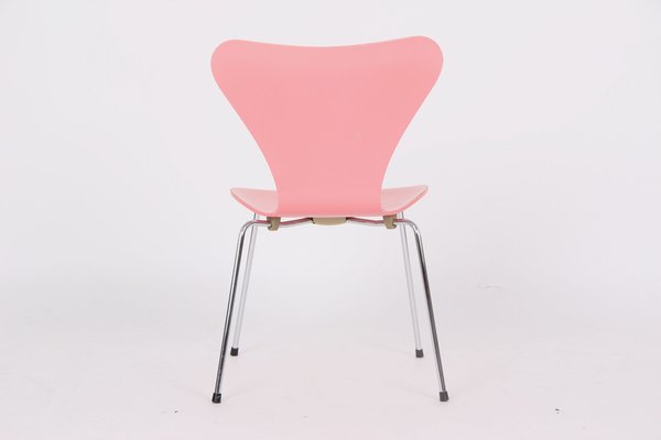 3107 Pink Chairs by Arne Jacobsen for Fritz Hansen, 1995, Set of 4-DQ-1820088