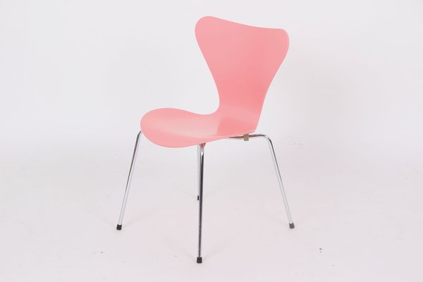 3107 Pink Chairs by Arne Jacobsen for Fritz Hansen, 1995, Set of 4-DQ-1820088