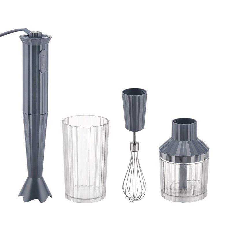 Plissé hand blender with whisk and chopper by Alessi #grey #