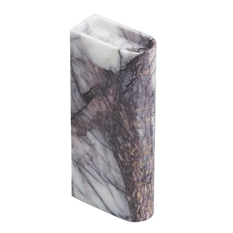 Monolith candle holder by Northern #tall, mixed white marble #